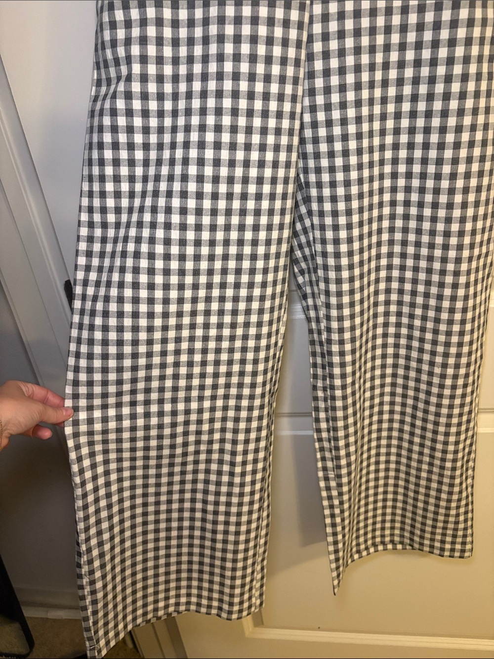 Commense Black and White Gingham Wide-Leg Pants - Picture 6 of 9